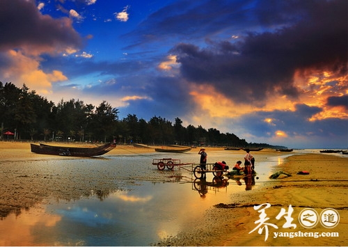 黄昏海滩美景  多么浪漫(4)